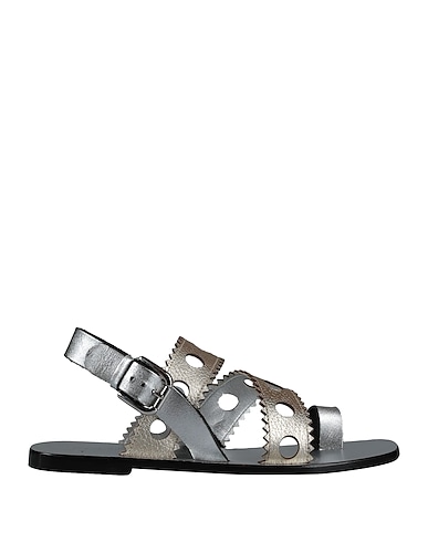 POLLINI Flip flops Platinum Leather