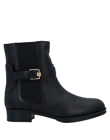 TOD'S Ankle boot Black Leather, Lamb fur