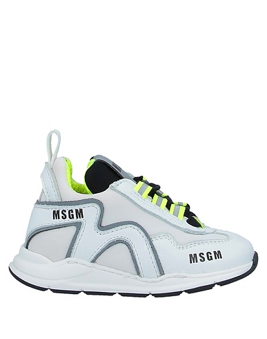 MSGM Sneakers White Soft Leather, Textile fibers