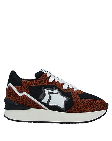 ATLANTIC STARS Sneakers Brown Leather, Textile fibres