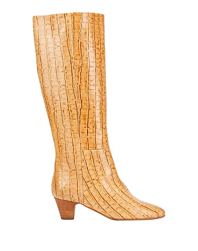 8 by YOOX Boots CROC PRINTED LEATHER ALMOND-TOE HIGH BOOT
 Sand 100% Calfskin