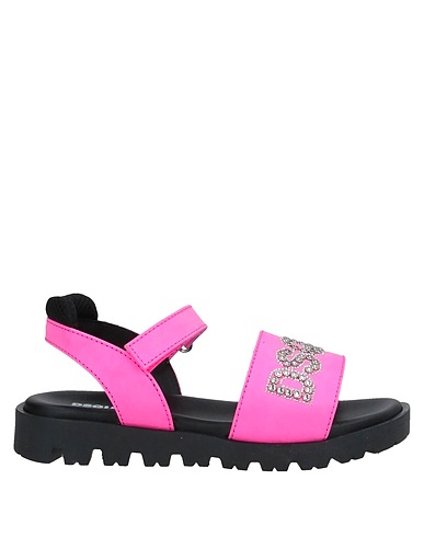 DSQUARED2 Sandals Pink Soft Leather, Textile fibers