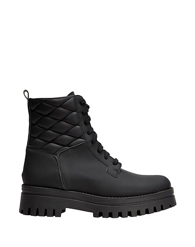 8 by YOOX 미들 부츠 NYLON QUILTED LACE-UP ANKLE BOOT
 블랙 100% 폴리우레탄