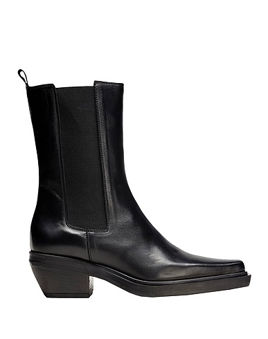 8 by YOOX Ankle boots LEATHER CHELSEA WESTERN HIGH ANKLE BOOT NERO 100% Calfskin