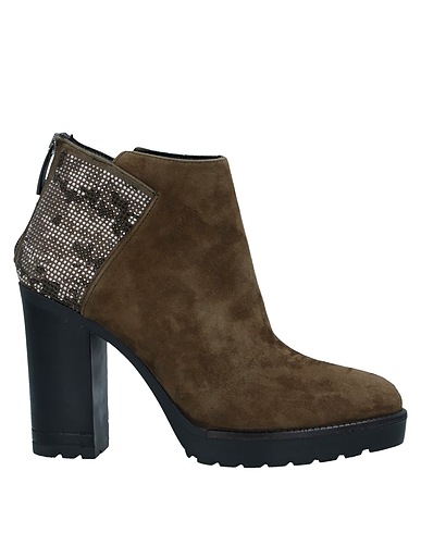 LORENZO MARI Ankle boot Military green Soft Leather