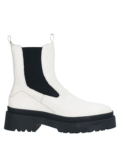 BRUNO PREMI Ankle boot Ivory 100% Bovine leather, Textile fibres