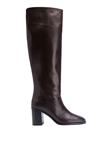 8 by YOOX Boots LEATHER ALMOND-TOE HIGH BOOT

 Dark brown 100% Goat skin