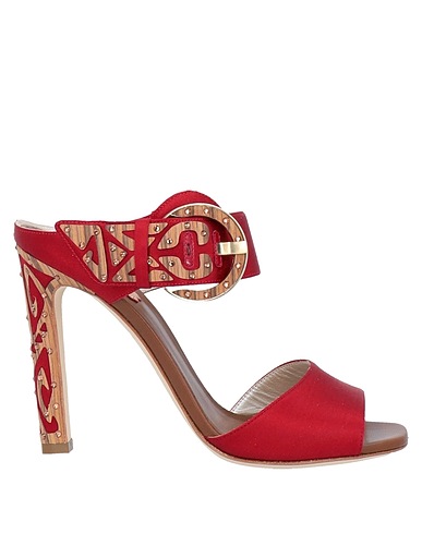 RENE' CAOVILLA Sandalen Rot Gewebefasern, Holz