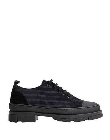 8 by YOOX Laced shoes VELVET ROUND-TOE LACE UP

 Black 100% Calfskin, Textile fibres