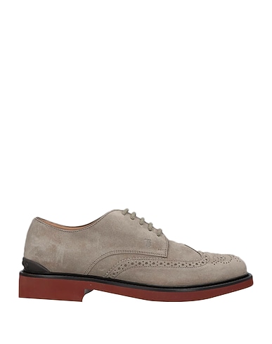 TOD'S Laced shoes GRIGIO Leather