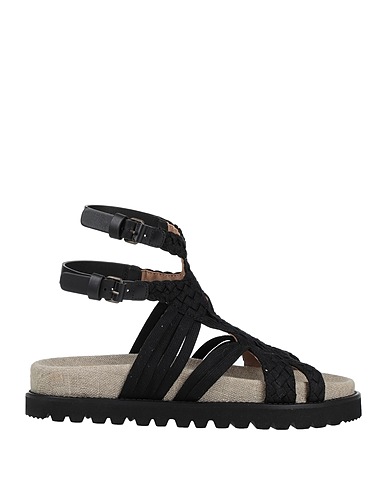 ALBERTA FERRETTI Sandals Black Textile fibres