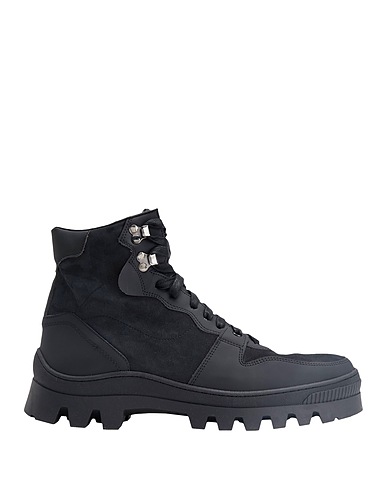8 by YOOX Bottine NABUK LEATHER CHUNKY ANKLE BOOT
 Noir 100% Cuir de veau