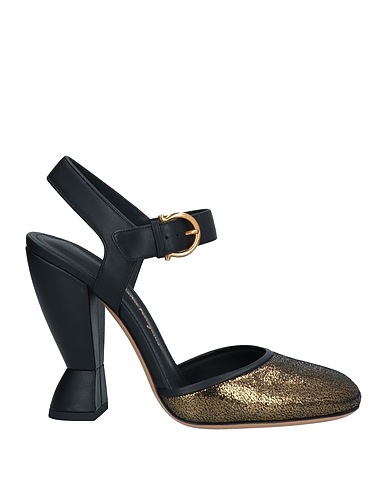 FERRAGAMO Pump Gold Lambskin, Calfskin