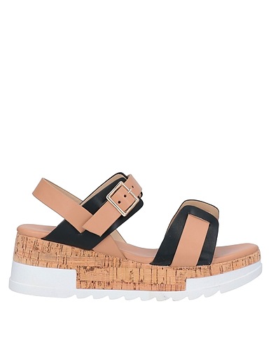 LAURA BIAGIOTTI Sandals Light brown Textile fibres