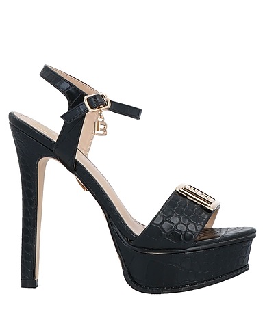 LAURA BIAGIOTTI Sandals Black Textile fibers