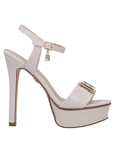 LAURA BIAGIOTTI Sandals Ivory Textile fibres