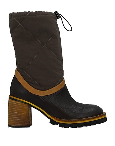 IXOS Ankle boot Military green Leather, Textile fibres