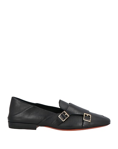 SANTONI Loafers Black Soft Leather