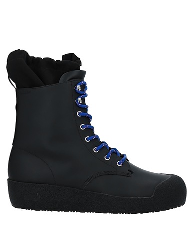 BALLY Ankle boot Black Calfskin, Textile fibres