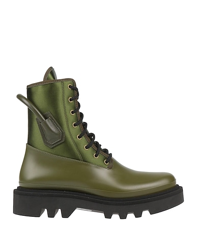 GIVENCHY Ankle boot Dark green 72% Viscose, 28% Silk, Soft Leather