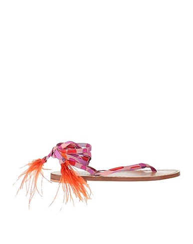 GIANLUCA CAPANNOLO Flip flops Purple Textile fibres, Leather