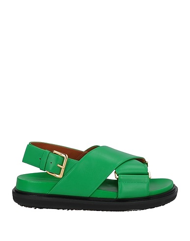 MARNI Sandals Green Soft Leather