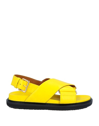 MARNI Sandals Yellow Soft Leather