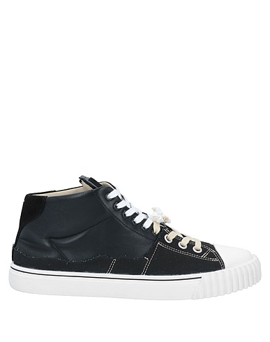 MAISON MARGIELA Sneakers Black Leather, Textile fibers