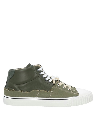 MAISON MARGIELA Sneakers Military green Leather, Textile fibres