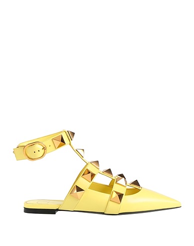 VALENTINO GARAVANI Ballet flats Pastel yellow Soft Leather