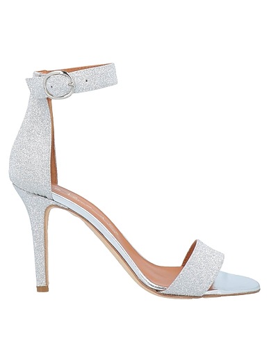 VIA ROMA 15 Sandals Silver Soft Leather