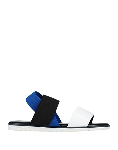 STUDIO POLLINI Sandali Nero Fibre tessili, Pelle