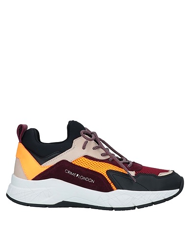 CRIME London Sneakers Nero Pelle, Fibre tessili