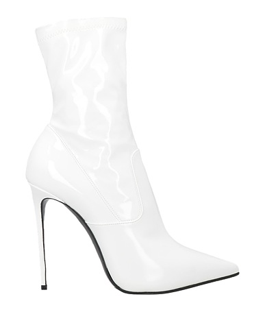 LE SILLA Ankle boot White Leather, Textile fibers