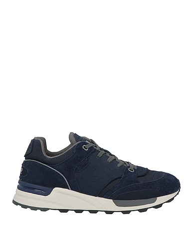 POLO RALPH LAUREN Sneakers Navy blue 80% Cow leather, 17% Textile fibres, 3% Synthetic fibers