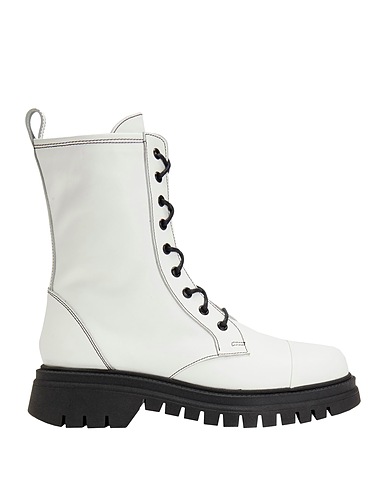 8 by YOOX Ankle boot COMBAT LACE UP ANKLE BOOT

 White 100% Calfskin