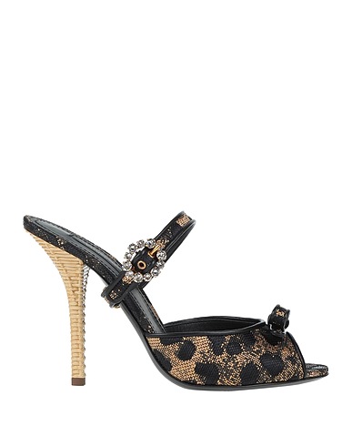 DOLCE&GABBANA Sandals Black 38% Lambskin, 34% Viscose, 28% Polyester
