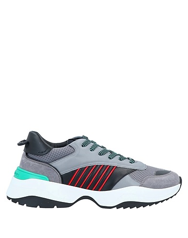 DSQUARED2 Sneakers Grey Leather, Textile fibers