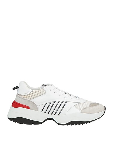 DSQUARED2 Sneakers White Leather, Textile fibers