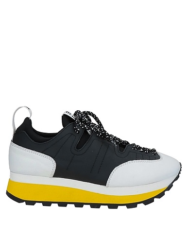 RUCOLINE Sneakers White Leather, Textile fibers