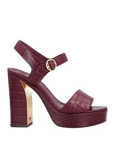 TORY BURCH Sandals Burgundy Soft Leather