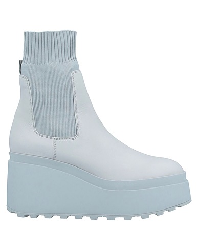 VIC MATIĒ Stivaletti Grigio chiaro Pelle, Fibre tessili
