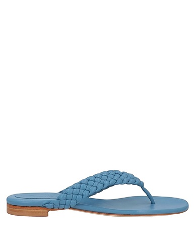 ANNA F. Flip flops Slate blue Leather