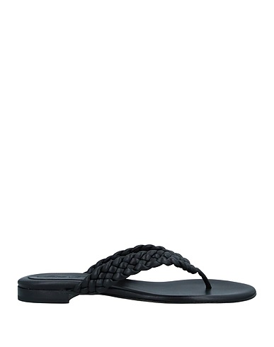 ANNA F. Flip flops Black Leather