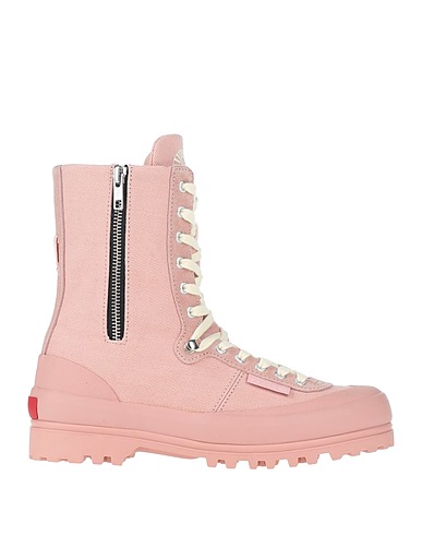PAURA x SUPERGA Ankle boot Pink Leather, Textile fibers