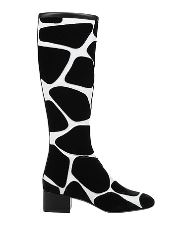 VALENTINO GARAVANI Boots Black Leather, Textile fibres