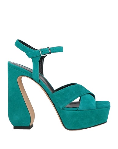 SI ROSSI by SERGIO ROSSI Sandals Emerald green Leather