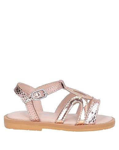 OCA-LOCA Sandals Copper Leather, Textile fibers