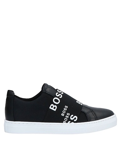 BOSS Sneakers Black Textile fibers, Soft Leather