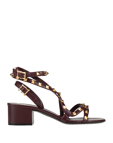 VALENTINO GARAVANI Sandali Bordeaux Pelle